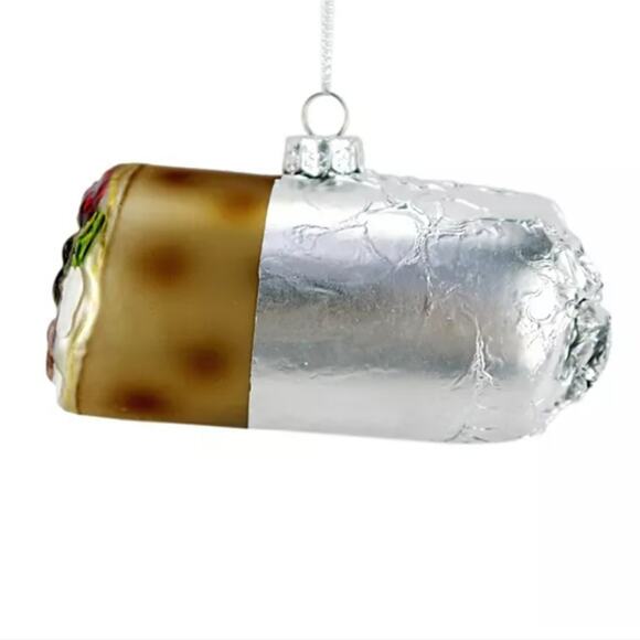 Chipotle Wrapped Stuffed Burrito Glass Christmas Ornament - Picture 12 of 12